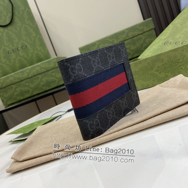 Gucci專櫃古馳最新款飾GG細節錢包男士短夾 jh2241型號：408827